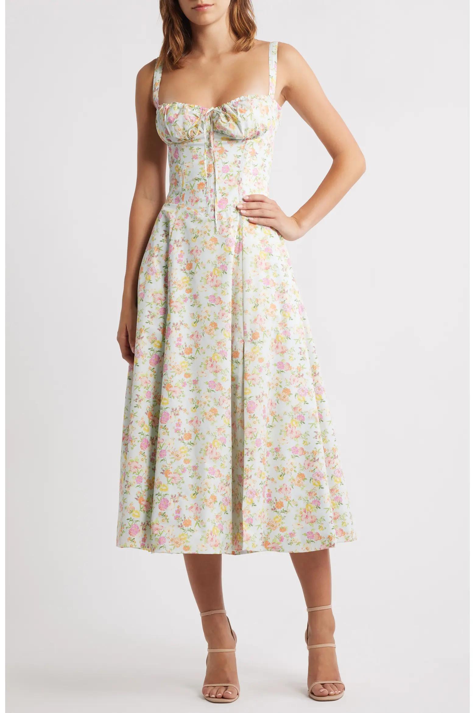 Pale Floral Maxi Dress
