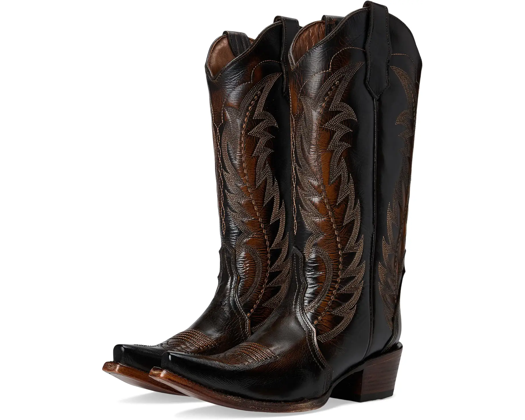 Black Embroidered Cowboy Boots