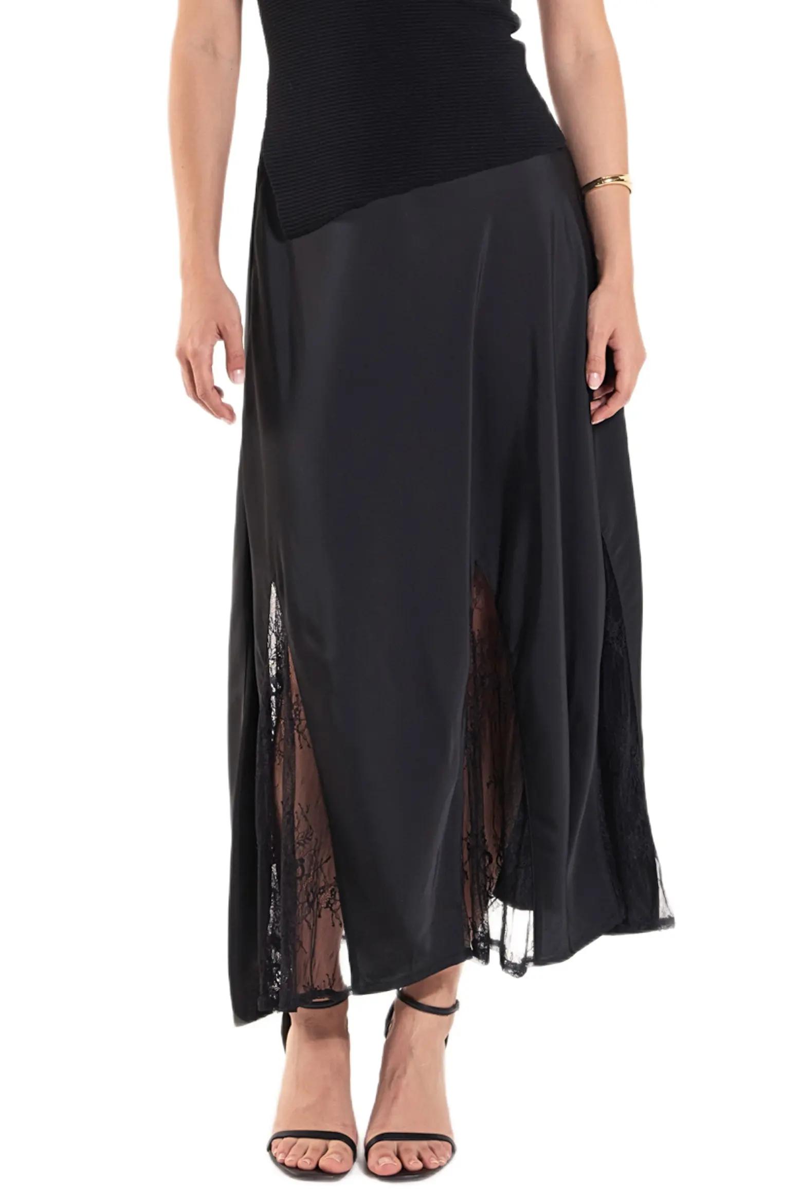 Black Flowing Maxi Skirt