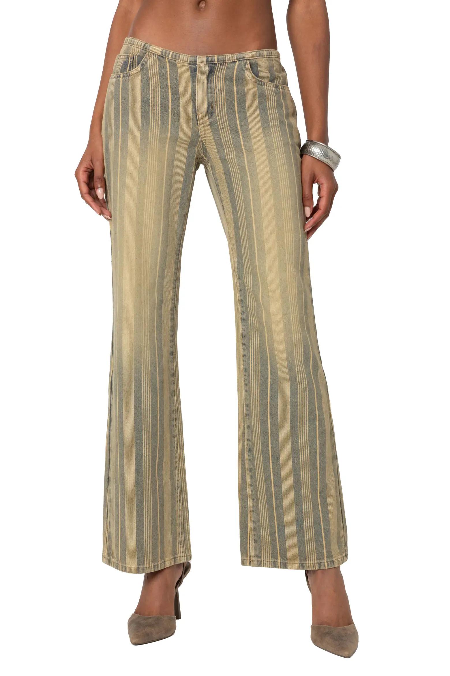 Striped Wide-Leg Trousers
