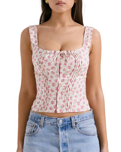 Pink Floral Corset Top