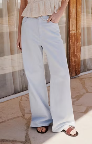 Bleached Wide-Leg Jeans