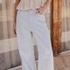 Bleached Wide-Leg Jeans