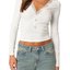 White Lace-Trim Long-Sleeve Top
