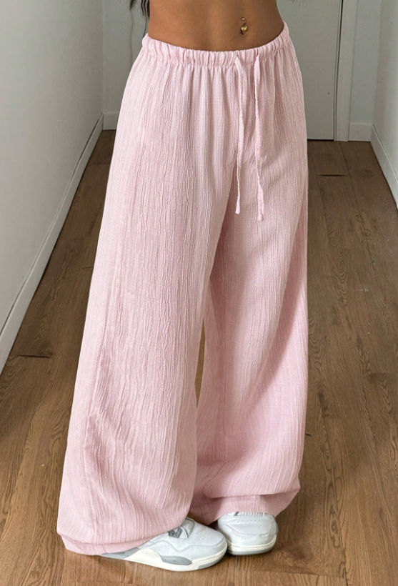 Pink Wide-Leg Pants