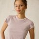 Rosa gestreiftes tailliertes T-Shirt
