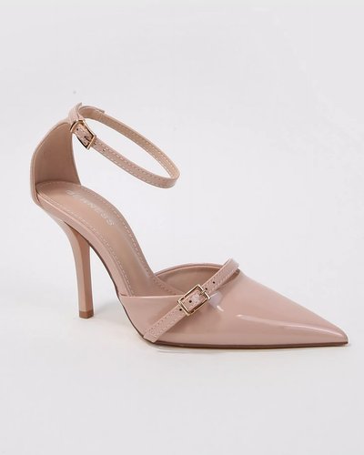 Nude Patent Ankle-Strap Heels