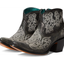 Black Embroidered Ankle Boots
