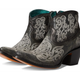 Black Embroidered Ankle Boots