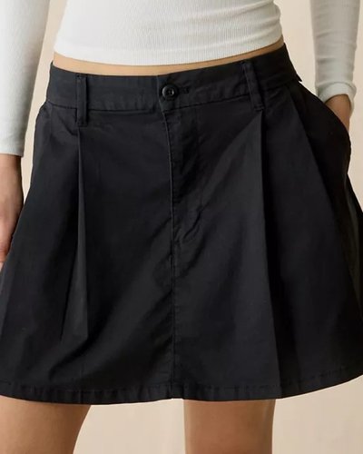 Black Pleated Mini Skirt