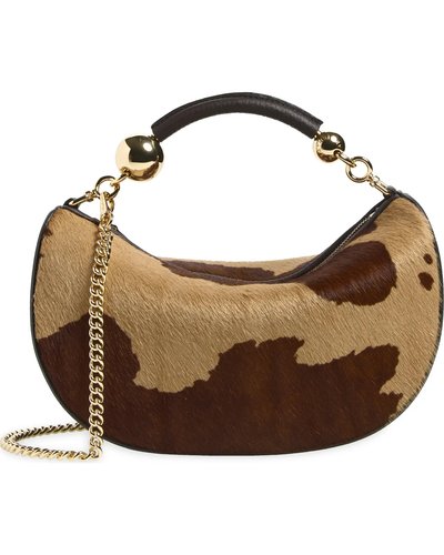 Brown Cow-Print Shoulder Bag