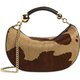 Braune Schultertasche mit Kuhfellmuster