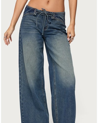 Faded Blue Wide-Leg Jeans