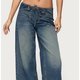 Faded Blue Wide-Leg Jeans