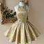 Gold Jacquard Fit-and-Flare Mini Dress