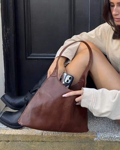Brown Leather Shoulder Bag