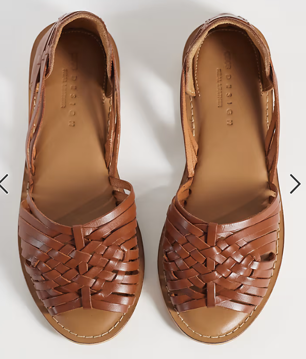 Caramel Woven Leather Sandals