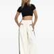 White Wide-Leg Track Pants