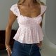 Pink Eyelet Flutter Sleeve Cami