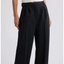 Black Pleated Wide-Leg Trousers