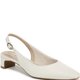 White Low-Heel Slingback Pumps