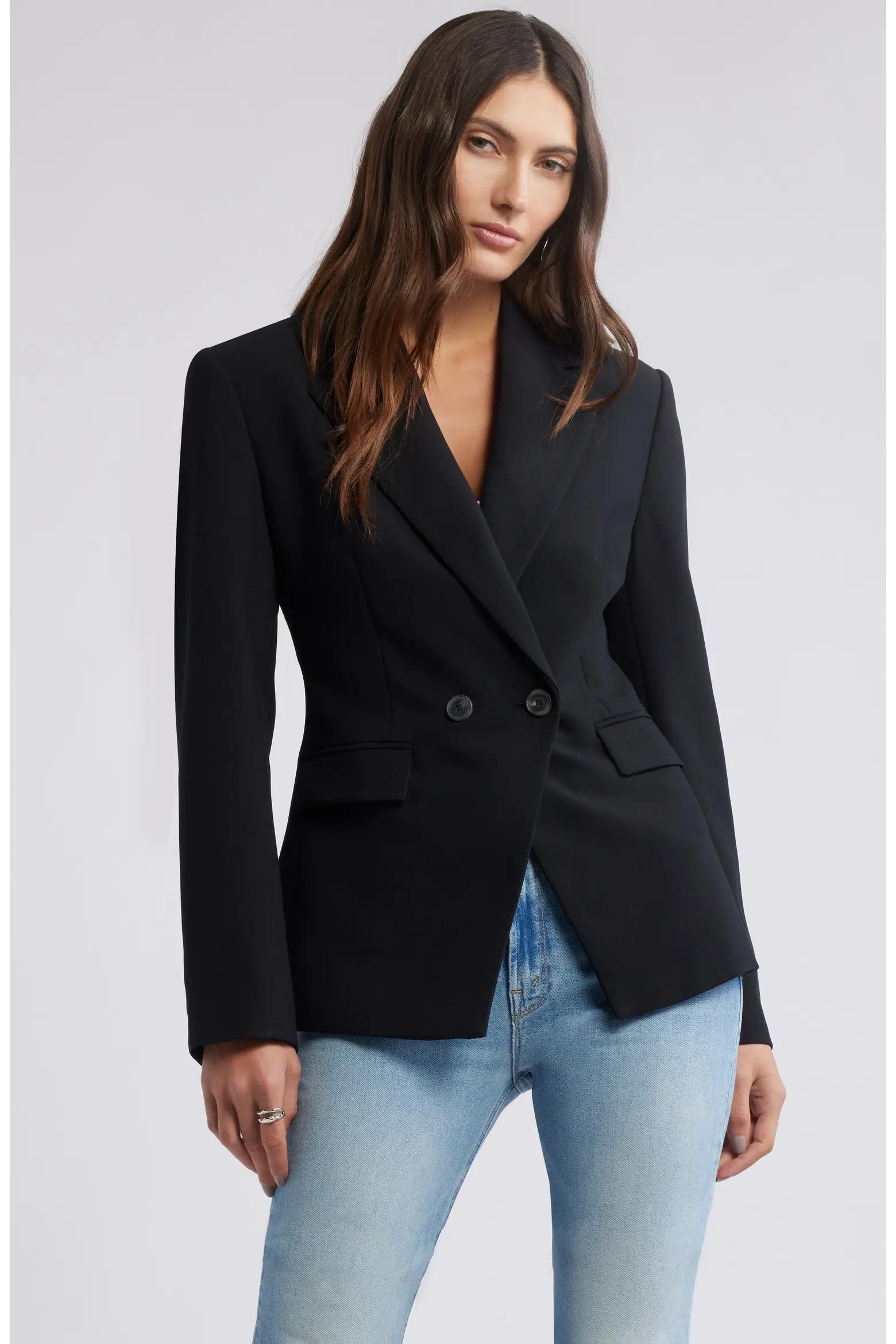 Black Double-Breasted Blazer
