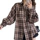 Brown Plaid Oversized Overshirt