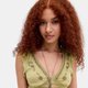 Chartreuse Embroidered Mesh Tank