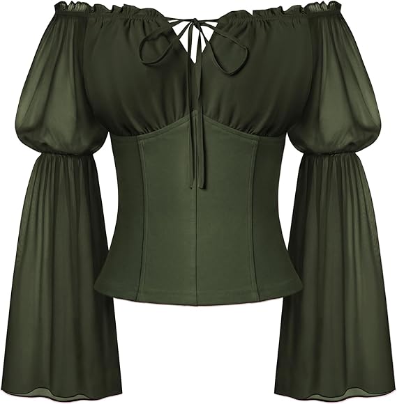 Olive Off-Shoulder Corset Top