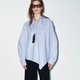 Pale Blue Oversized Button-Up Shirt