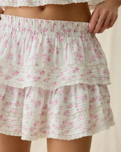 Pink Floral Peplum Crop Top