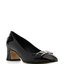 Schwarze Schnallenpumps mit Blockabsatz