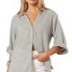 Graues gestreiftes Oversized-Hemd