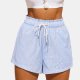 Blau gestreifte Shorts mit Kordelzug