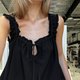 Black Ruffle Tie-Front Cami