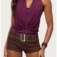 Bordeauxrotes drapiertes Neckholdertop
