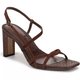 Brown Suede Strappy Woven-Heel Sandals