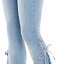 Light Wash Lace-Up Flared Jeans