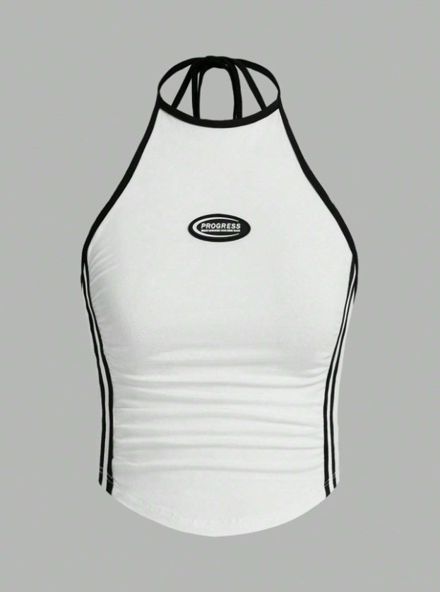 White Halter Sports Top