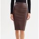 Brown Leather Pencil Skirt
