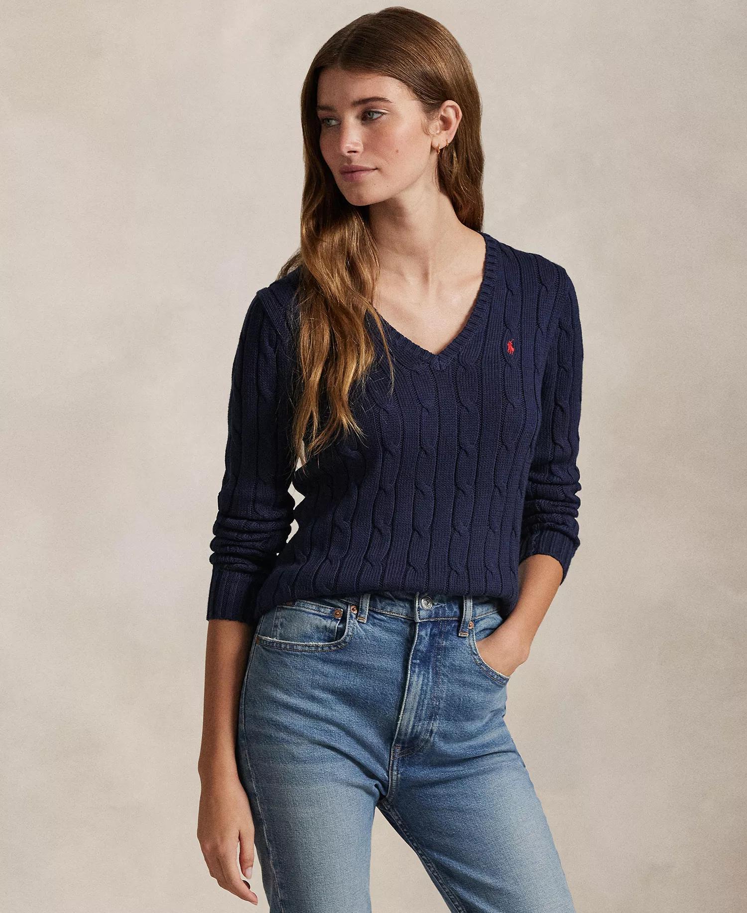 Navy Cable-Knit Sweater
