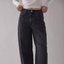 Washed Black Barrel Jeans