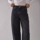Washed Black Barrel Jeans