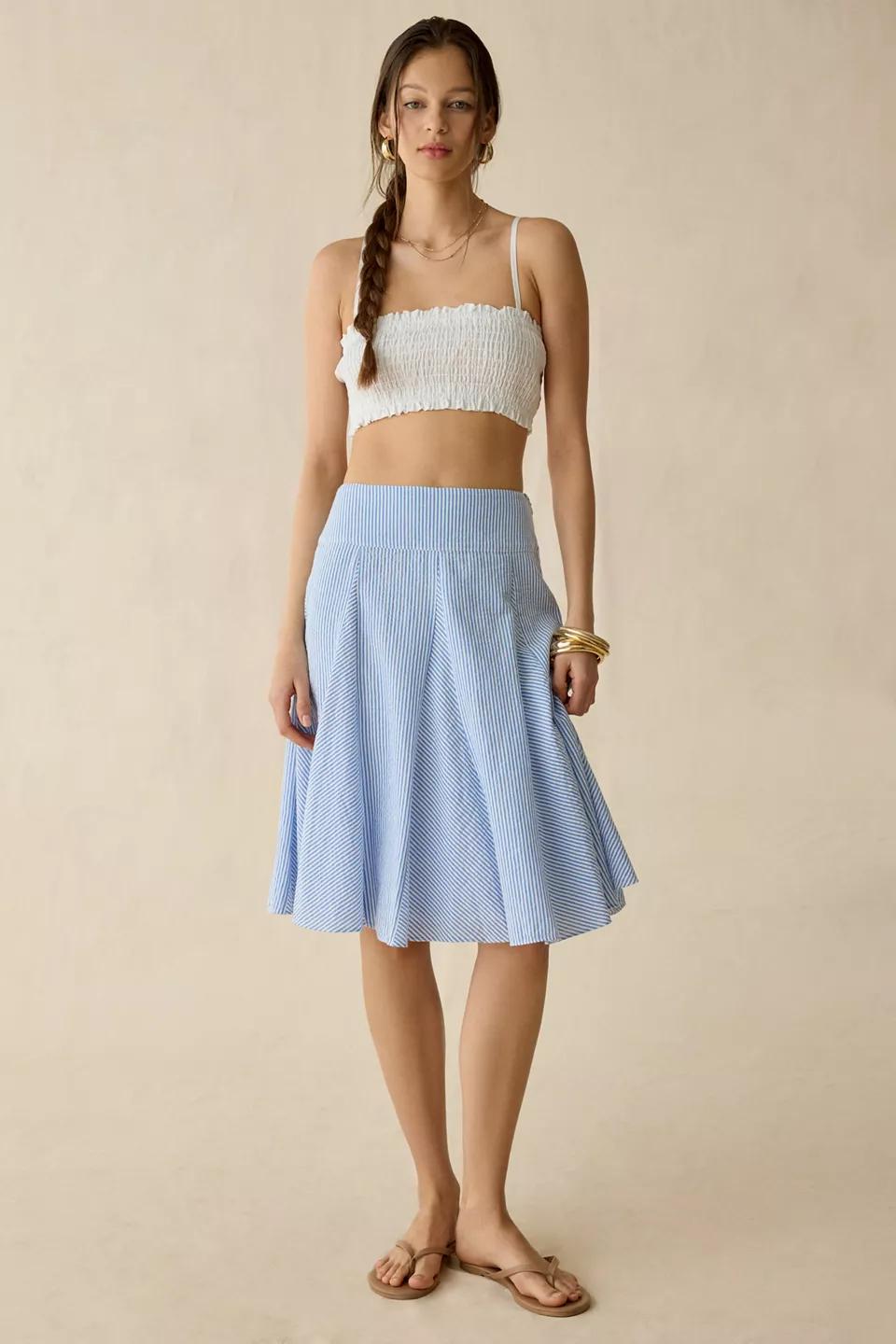 Light Blue Midi Skirt