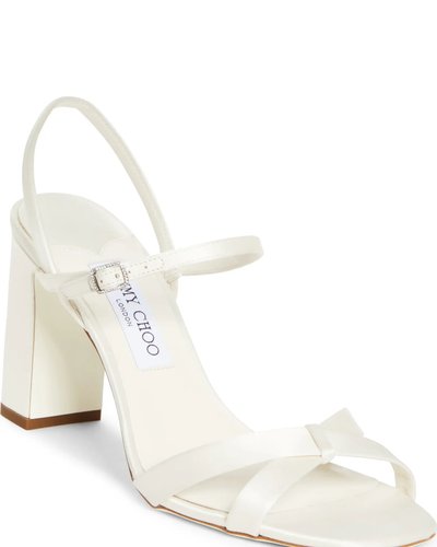 White Block-Heel Sandals