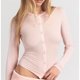 Pale Pink Button-Front Cardigan