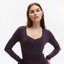 Purple Wrap-Style Long-Sleeve Top