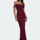 Burgundy Off-Shoulder Floral Maxi Dress