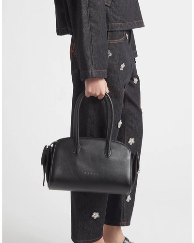 Black Leather Bowler Bag