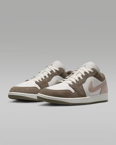 Taupe-weiße Low-Top-Sneaker